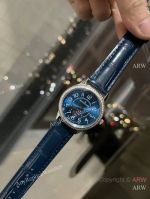 High Quality Replica JAEGER-LECOULTRE Rendez-Vous Collection Different Colors Leather Strap Different Colors Face Dial White Diamonds Bezel Watch 33mm